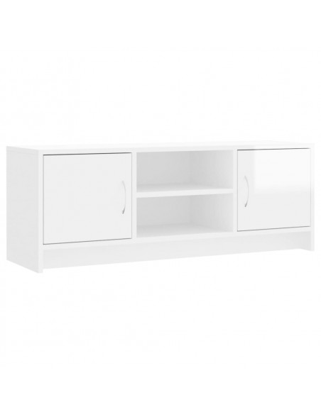 Mobile Porta TV Bianco Lucido 102x30x37,5 cm Legno Multistrato
