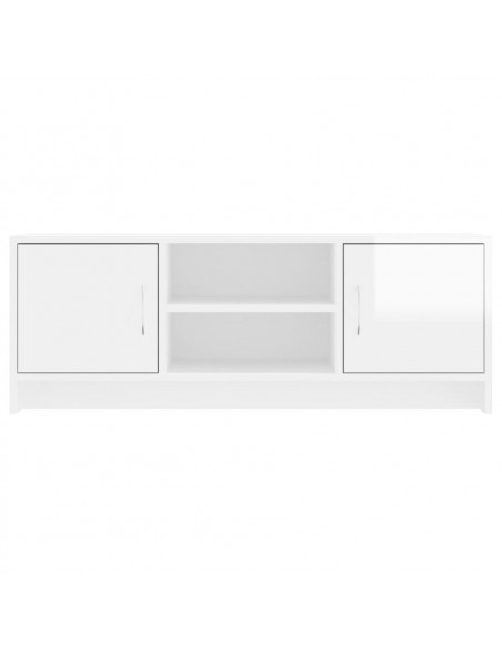 Mobile Porta TV Bianco Lucido 102x30x37,5 cm Legno Multistrato