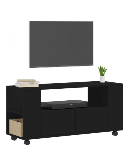 Mobile Porta TV Nero 102x34,5x43 cm in Legno Multistrato