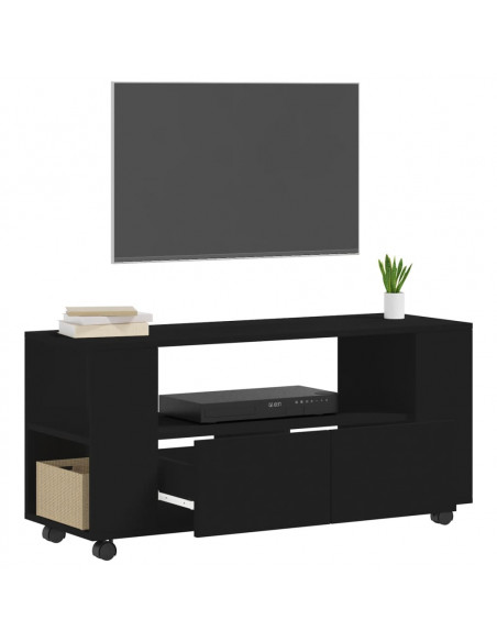 Mobile Porta TV Nero 102x34,5x43 cm in Legno Multistrato