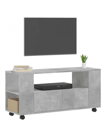 Mobile Porta TV Grigio Cemento 102x34,5x43cm Legno Multistrato