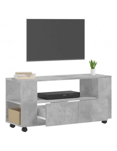 Mobile Porta TV Grigio Cemento 102x34,5x43cm Legno Multistrato