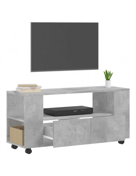 Mobile Porta TV Grigio Cemento 102x34,5x43cm Legno Multistrato