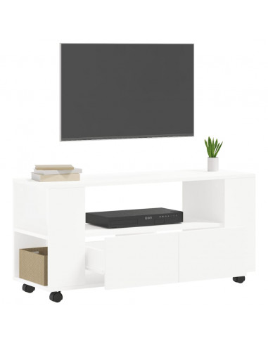 Mobile Porta TV Bianco 102x34,5x43 cm in Legno Multistrato