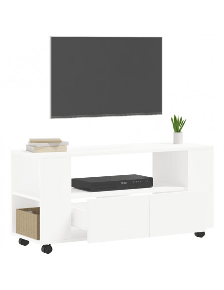 Mobile Porta TV Bianco 102x34,5x43 cm in Legno Multistrato
