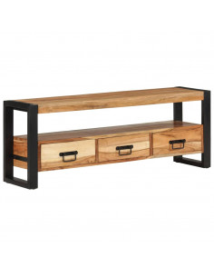 Mobile Porta TV 120x30x45 cm in Legno Massello di Acacia 2