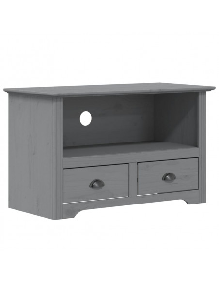Mobile TV 2 Cassetti BODO 91x43x56cm Legno Massello Pino Grigio
