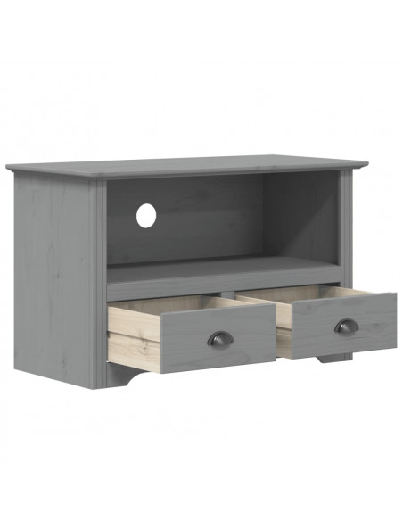 Mobile TV 2 Cassetti BODO 91x43x56cm Legno Massello Pino Grigio