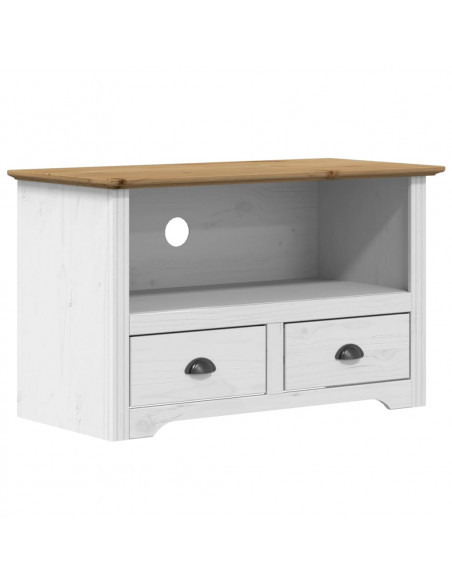 Mobile TV 2Cassetti BODO 91x43x56cm Legno Massello Pino Marrone