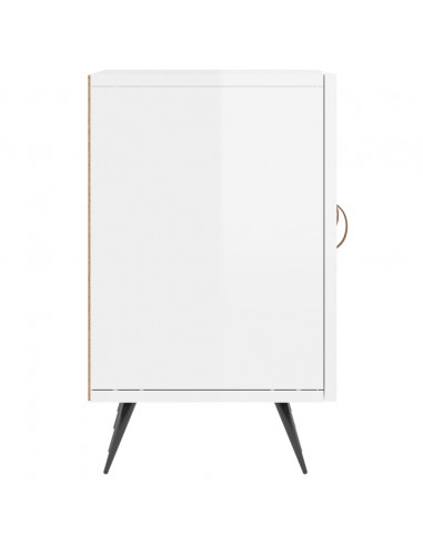 Mobile Porta TV Bianco Lucido 150x30x50 cm in Legno Multistrato