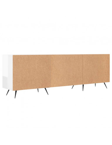 Mobile Porta TV Bianco Lucido 150x30x50 cm in Legno Multistrato