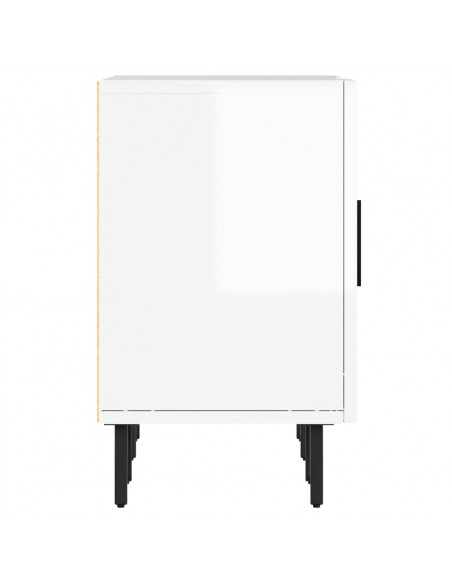 Mobile Porta TV Bianco Lucido 150x30x50 cm in Legno Multistrato