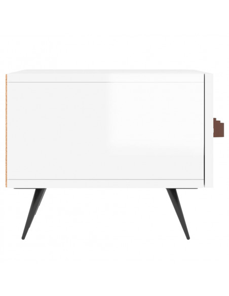 Mobile Porta TV Bianco Lucido 150x36x30 cm in Legno Multistrato