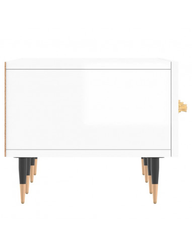 Mobile Porta TV Bianco Lucido 150x36x30 cm in Legno Multistrato