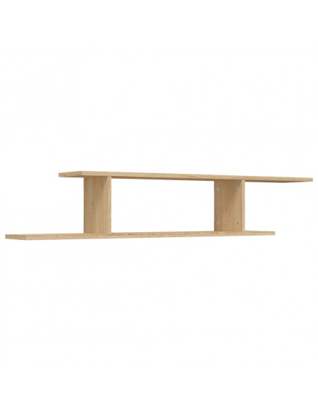 Scaffale TV Parete Rovere Sonoma 125x18x23 cm Legno Multistrato