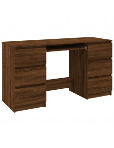 Scrivania Rovere Marrone 140x50x77 cm in Legno Multistrato 2