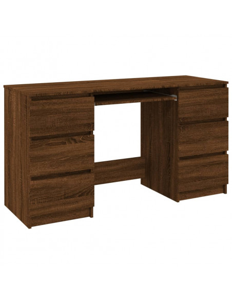Scrivania Rovere Marrone 140x50x77 cm in Legno Multistrato