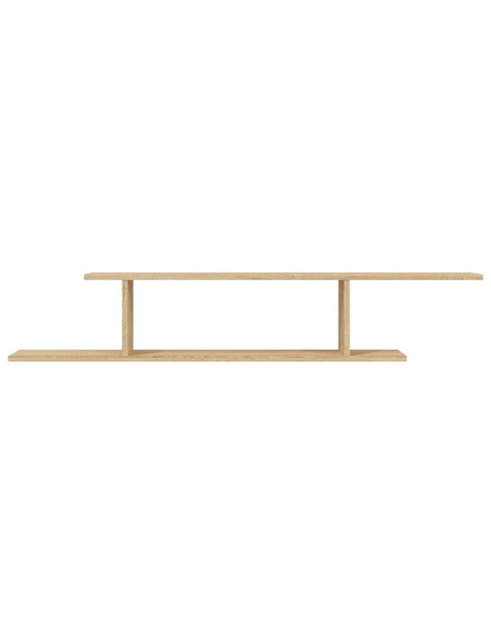 Scaffale TV Parete Rovere Sonoma 125x18x23 cm Legno Multistrato