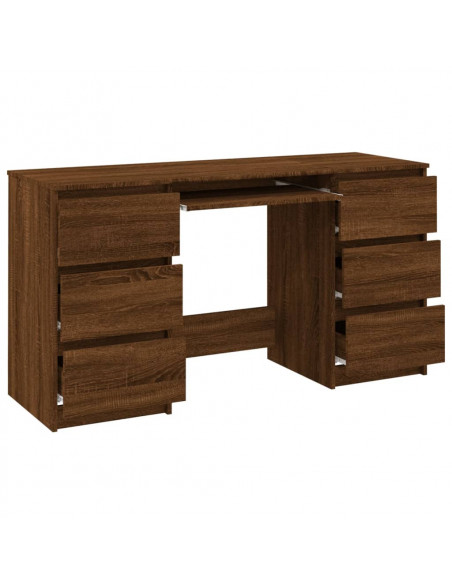 Scrivania Rovere Marrone 140x50x77 cm in Legno Multistrato