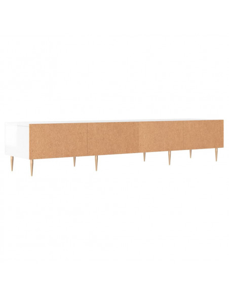 Mobile Porta TV Bianco Lucido 150x36x30 cm in Legno Multistrato
