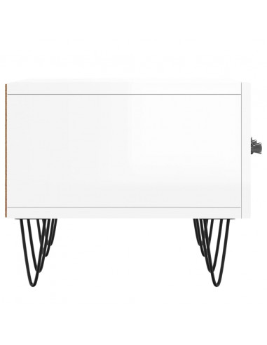 Mobile Porta TV Bianco Lucido 150x36x30 cm in Legno Multistrato