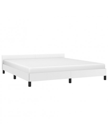Giroletto con Testiera Bianco 160x200 cm in Similpelle