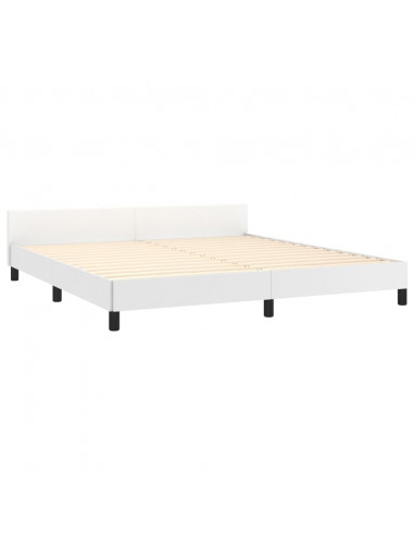 Giroletto con Testiera Bianco 160x200 cm in Similpelle