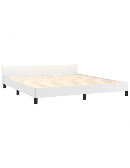 Giroletto con Testiera Bianco 160x200 cm in Similpelle