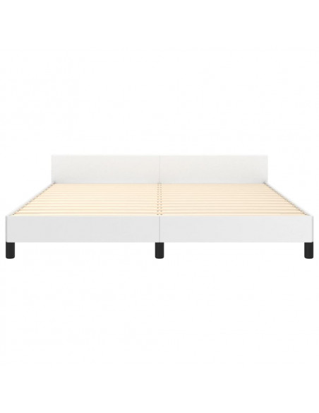 Giroletto con Testiera Bianco 160x200 cm in Similpelle