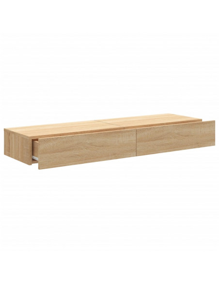 Mobili Porta TV con Luci LED 2pz Rovere Sonoma 60x35x15,5 cm