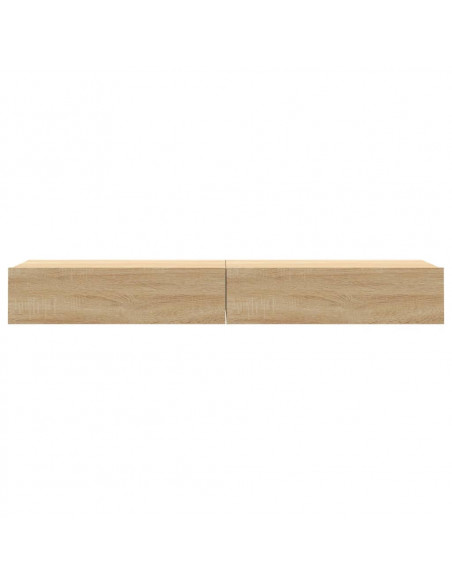 Mobili Porta TV con Luci LED 2pz Rovere Sonoma 60x35x15,5 cm