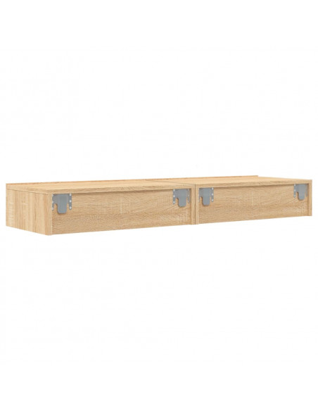 Mobili Porta TV con Luci LED 2pz Rovere Sonoma 60x35x15,5 cm