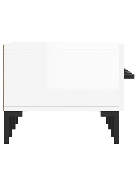 Mobile Porta TV Bianco Lucido 150x36x30 cm in Legno Multistrato