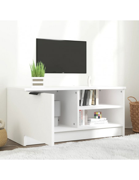 Mobile Porta TV Bianco 80x35x36,5 cm in Legno Multistrato