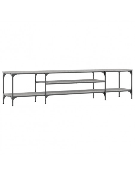 Mobile TV Grigio Sonoma 201x35x45 cm Legno Multistrato e Ferro