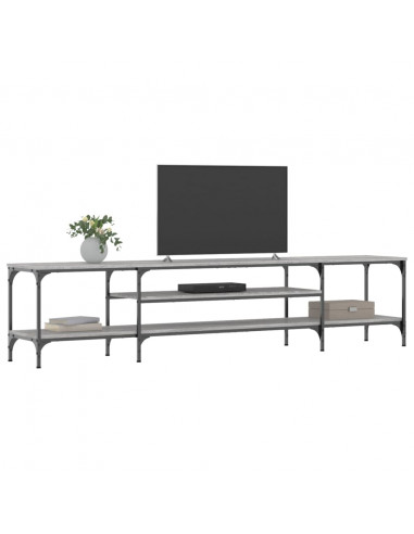 Mobile TV Grigio Sonoma 201x35x45 cm Legno Multistrato e Ferro