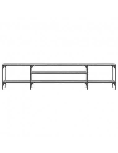 Mobile TV Grigio Sonoma 201x35x45 cm Legno Multistrato e Ferro