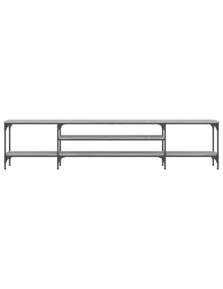 Mobile TV Grigio Sonoma 201x35x45 cm Legno Multistrato e Ferro