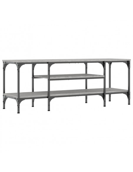 Mobile TV Grigio Sonoma 121x35x45 cm Legno Multistrato e Ferro