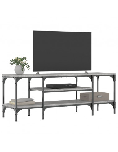 Mobile TV Grigio Sonoma 121x35x45 cm Legno Multistrato e Ferro