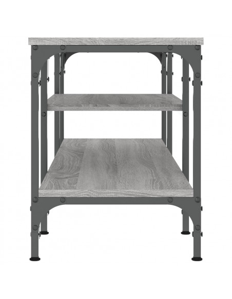 Mobile TV Grigio Sonoma 121x35x45 cm Legno Multistrato e Ferro