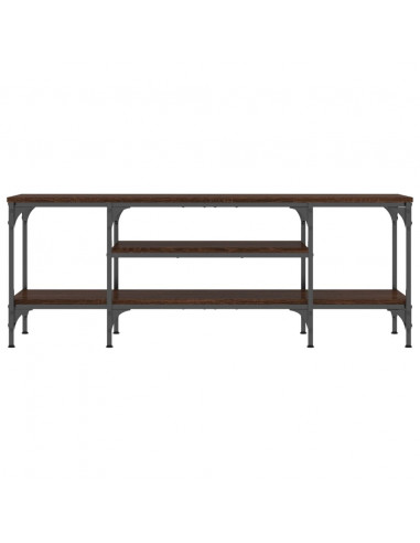 Mobile TV Rovere Marrone 121x35x45 cm Legno Multistrato e Ferro