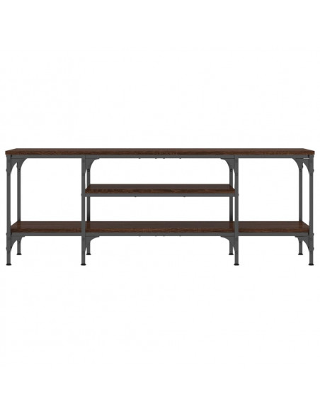 Mobile TV Rovere Marrone 121x35x45 cm Legno Multistrato e Ferro