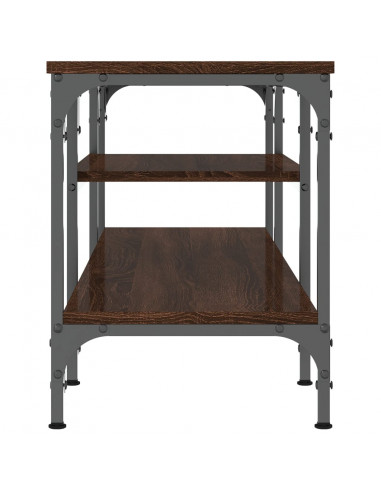 Mobile TV Rovere Marrone 121x35x45 cm Legno Multistrato e Ferro
