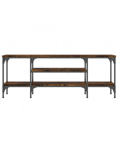 Mobile TV Rovere Fumo 121x35x45 cm in Legno Multistrato e Ferro