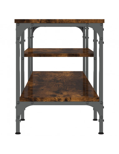 Mobile TV Rovere Fumo 121x35x45 cm in Legno Multistrato e Ferro