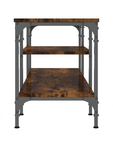 Mobile TV Rovere Fumo 121x35x45 cm in Legno Multistrato e Ferro