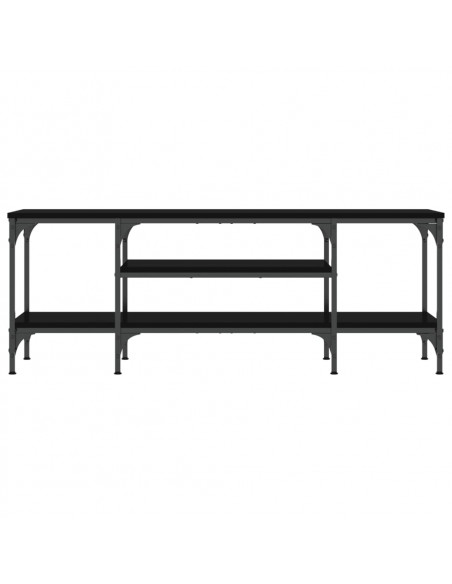 Mobile Porta TV Nero 121x35x45 cm in Legno Multistrato e Ferro