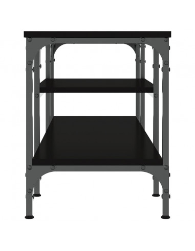 Mobile Porta TV Nero 121x35x45 cm in Legno Multistrato e Ferro