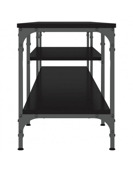 Mobile Porta TV Nero 201x35x45 cm in Legno Multistrato e Ferro